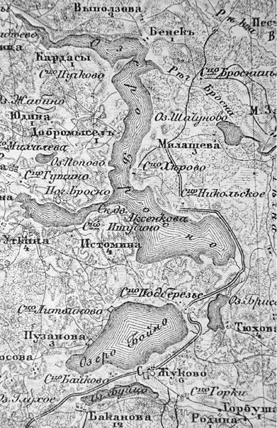 фрагмент военно-топографической карты европейской части России 1915г