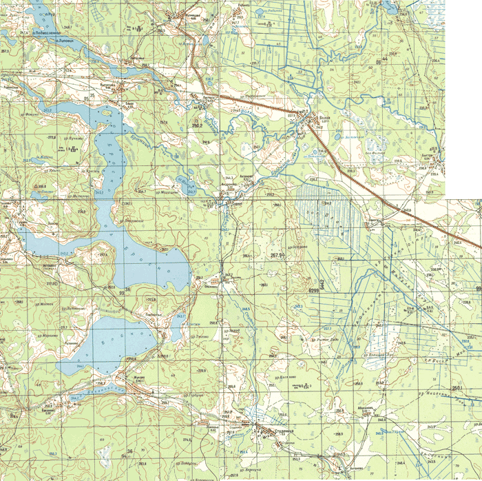 Карта Роскартографии 1:200000 озер Бойно,Брисцы,Бросно
